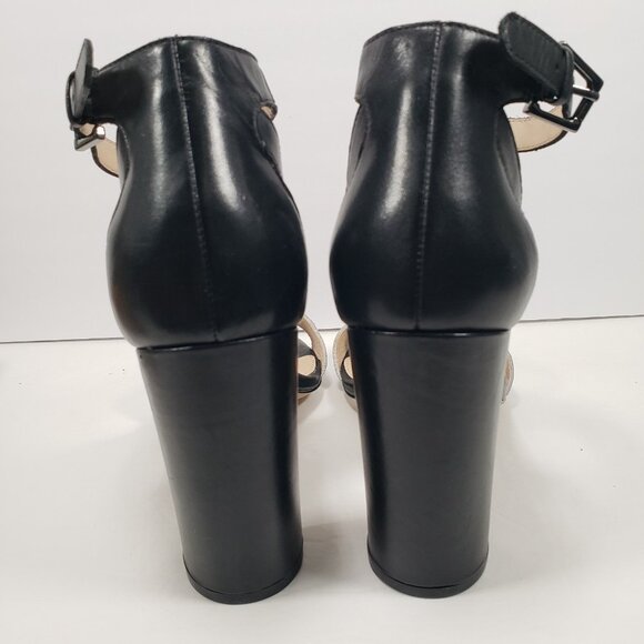 BOTKIER Shana Sandals 9M Black White Block Heel Ankle Strap NWOB - Picture 4 of 8